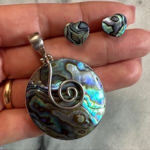 Stunning Abalone Jewelry Pieces 925 Pendant